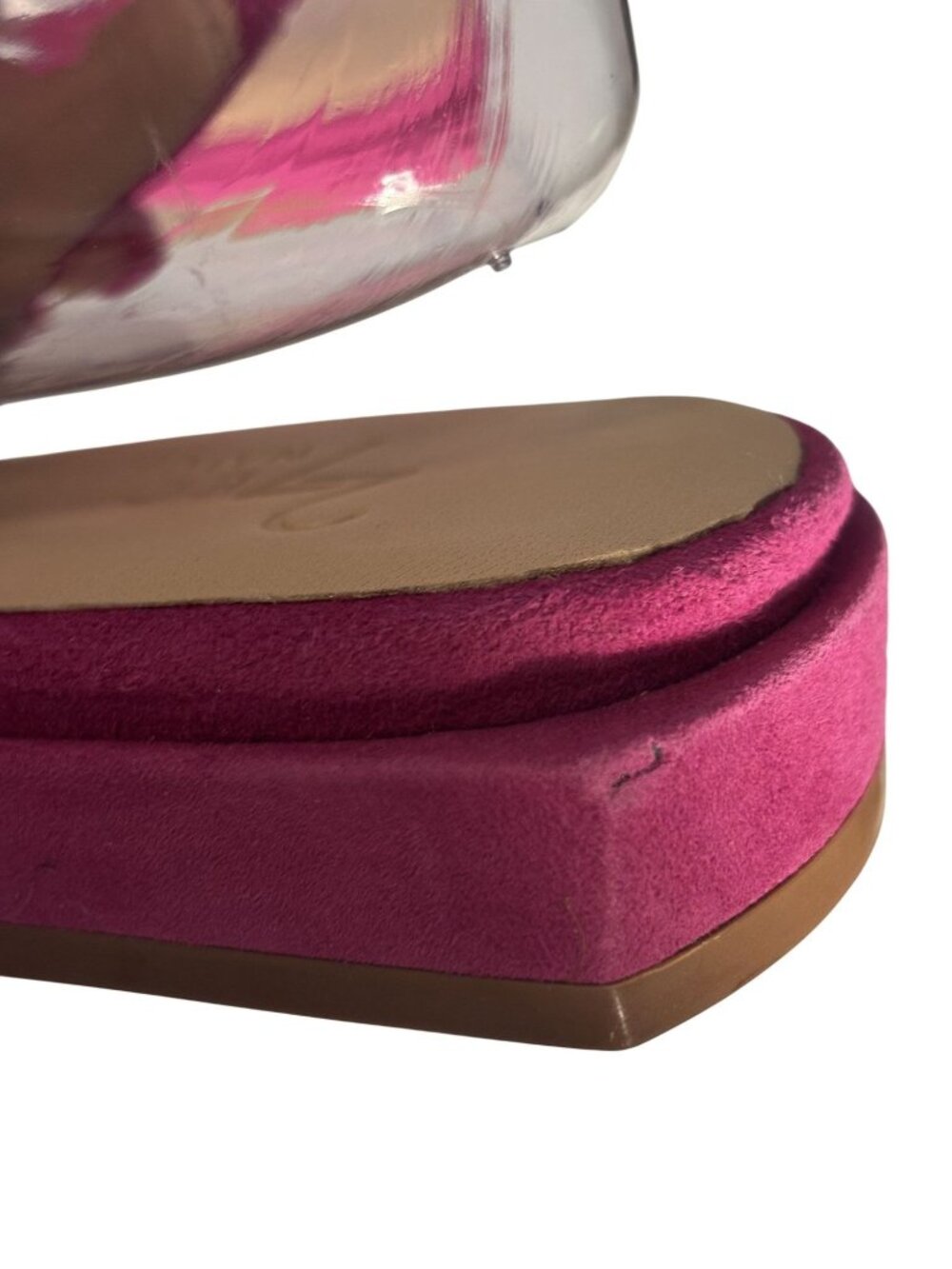 Naturalizer Fuchsia Suede Slingback Flats With Square Toe & Low Block Heel - Picture 8 of 9